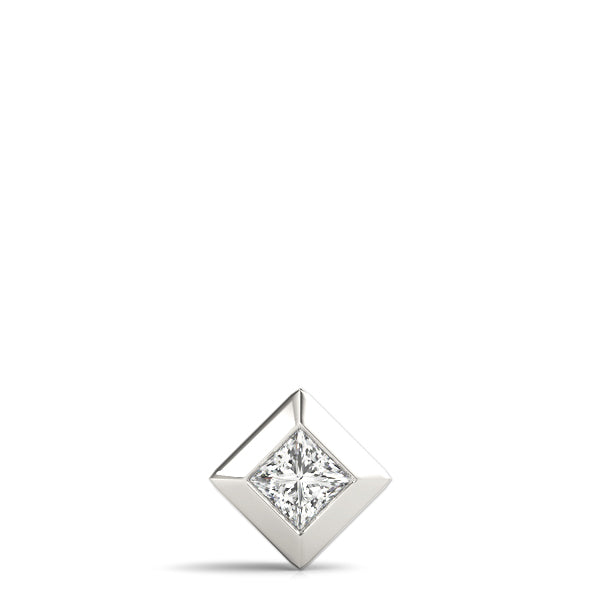 White gold Bezel Princess Cut Diamond Pendant 1