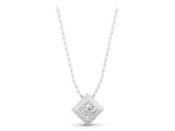 White gold Bezel Princess Cut Diamond Pendant_11
