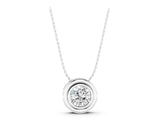 White gold Bezel Round Diamond Pendant_11