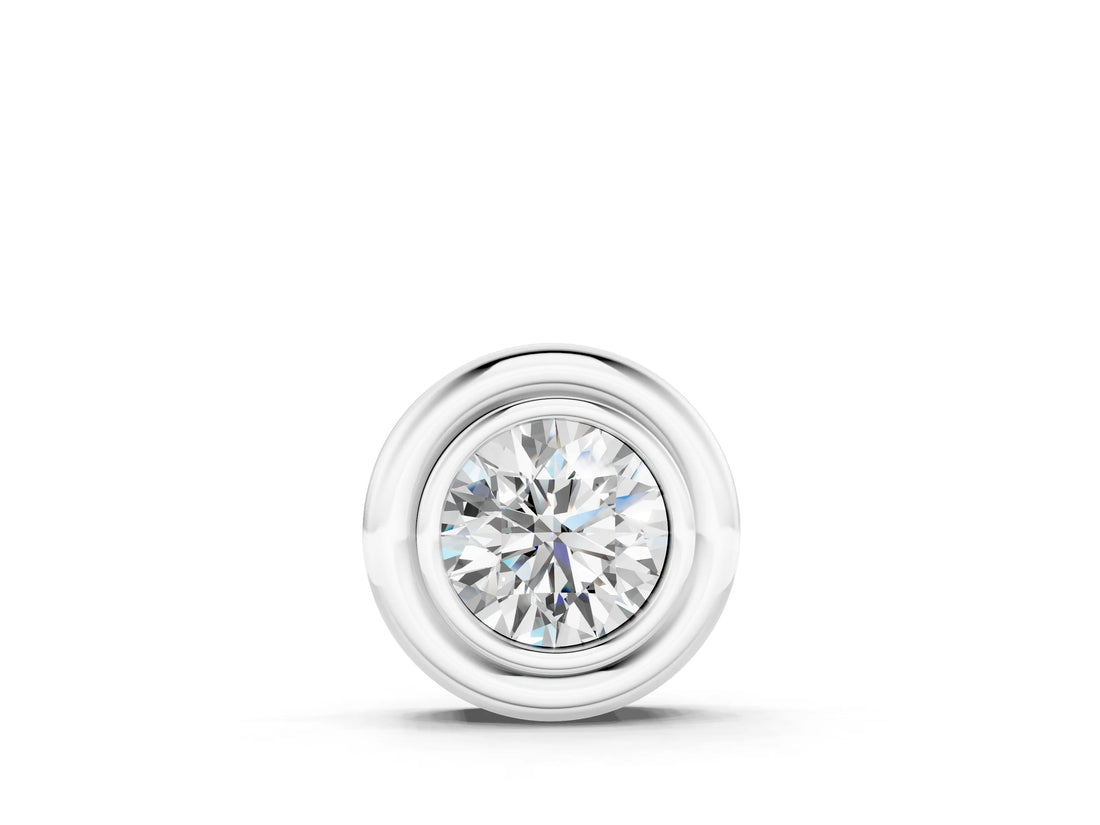 White gold Bezel Round Diamond Pendant_8