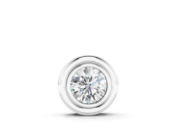 Silver Bezel Round Diamond Pendant