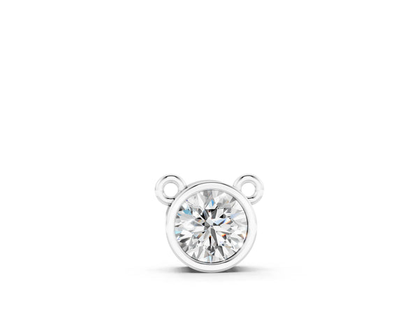 White gold Bezel Round Solitaire Pendant