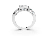 White gold Bezel Set Asscher Cut Diamond Split Shank Ring_10