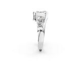 White gold Bezel Set Asscher Cut Diamond Split Shank Ring_9