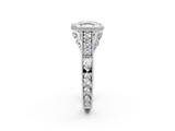 White gold Bezel Set Asscher Diamond Milgrain Pave Engagement Ring_31