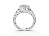 White gold Bezel Set Asscher Diamond Milgrain Pave Engagement Ring_32