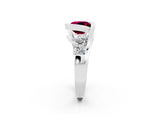 White gold Bezel Set Cushion Cut Diamond Split Shank Ring_14