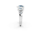 White gold Bezel Set Cushion Cut Diamond Split Shank Ring_2