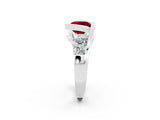 White gold Bezel Set Cushion Cut Diamond Split Shank Ring_2