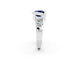 White gold Bezel Set Cushion Cut Diamond Split Shank Ring_2