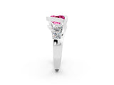 White gold Bezel Set Cushion Cut Diamond Split Shank Ring_2