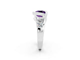 White gold Bezel Set Cushion Cut Diamond Split Shank Ring_2