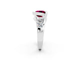White gold Bezel Set Cushion Cut Diamond Split Shank Ring_2