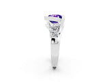 White gold Bezel Set Cushion Cut Diamond Split Shank Ring_2