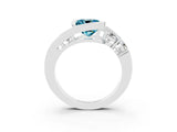 White gold Bezel Set Cushion Cut Diamond Split Shank Ring_3