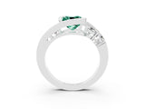 White gold Bezel Set Cushion Cut Diamond Split Shank Ring_3