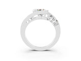 White gold Bezel Set Cushion Cut Diamond Split Shank Ring_3