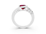 White gold Bezel Set Cushion Cut Diamond Split Shank Ring_3