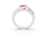 White gold Bezel Set Cushion Cut Diamond Split Shank Ring_3