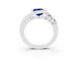 White gold Bezel Set Cushion Cut Diamond Split Shank Ring_3