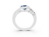 White gold Bezel Set Cushion Cut Diamond Split Shank Ring_3