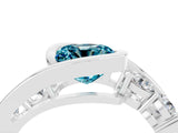 White gold Bezel Set Cushion Cut Diamond Split Shank Ring_4