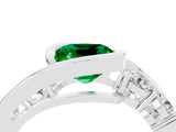 White gold Bezel Set Cushion Cut Diamond Split Shank Ring_4