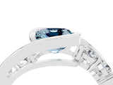 White gold Bezel Set Cushion Cut Diamond Split Shank Ring_4