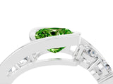 White gold Bezel Set Cushion Cut Diamond Split Shank Ring_4