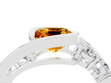 White gold Bezel Set Cushion Cut Diamond Split Shank Ring_4