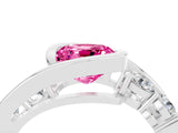 White gold Bezel Set Cushion Cut Diamond Split Shank Ring_4