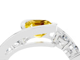 White gold Bezel Set Cushion Cut Diamond Split Shank Ring_4