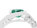 White gold Bezel Set Cushion Cut Diamond Split Shank Ring_4