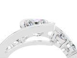 White gold Bezel Set Cushion Cut Diamond Split Shank Ring_4