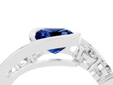 White gold Bezel Set Cushion Cut Diamond Split Shank Ring_4