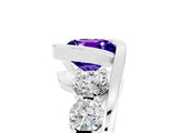 White gold Bezel Set Cushion Cut Diamond Split Shank Ring_5