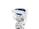 White gold Bezel Set Cushion Cut Diamond Split Shank Ring_5