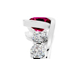 White gold Bezel Set Cushion Cut Diamond Split Shank Ring_5