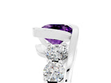White gold Bezel Set Cushion Cut Diamond Split Shank Ring_5