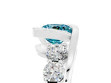 White gold Bezel Set Cushion Cut Diamond Split Shank Ring_5