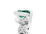 White gold Bezel Set Cushion Cut Diamond Split Shank Ring_5