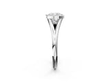 White gold Bezel Set Cushion Cut Solitaire Ring with Tapered Band 2