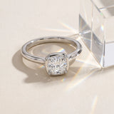 White gold Bezel Set Cushion Cut Solitaire Ring_30