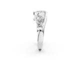 White gold Bezel Set Cushion Diamond Split Shank Ring_13