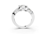 White gold Bezel Set Cushion Diamond Split Shank Ring_14