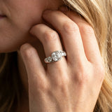 White gold Bezel Set Cushion Diamond Split Shank Ring_5