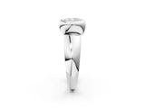 White gold Bezel Set Cushion Solitaire Ring with Wide Band 3
