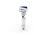 White gold Bezel Set Emerald Cut Diamond Split Shank Ring_2