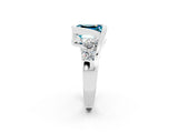 White gold Bezel Set Emerald Cut Diamond Split Shank Ring_2
