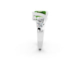 White gold Bezel Set Emerald Cut Diamond Split Shank Ring_2